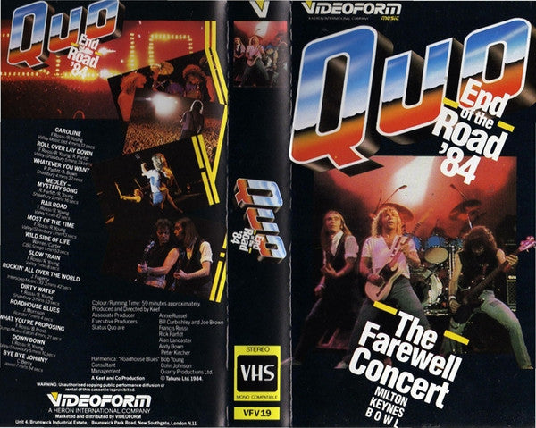 Status Quo : End Of The Road '84  (VHS, PAL)