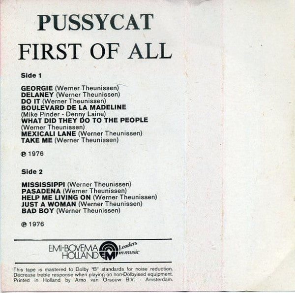 Pussycat (2) : First Of All (Cass, Album)