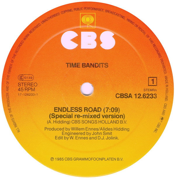 Time Bandits : Endless Road (I Want You To Know My Love) (Special Re-Mixed Dance-Version) (12", Maxi)