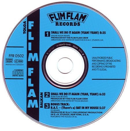 Tolga "Flim Flam" Balkan : Shall We Do It Again  (DMC Remix) (CD, Maxi, Ltd, Num)