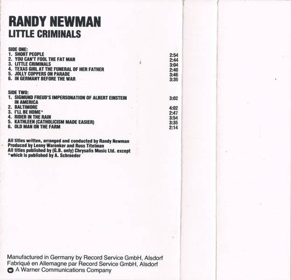 Randy Newman : Little Criminals (Cass, Album, RE)