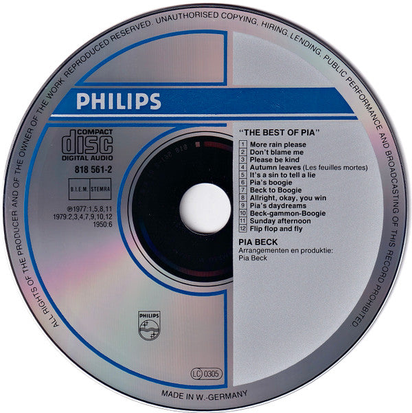Pia Beck : The Best Of Pia (CD, Comp)