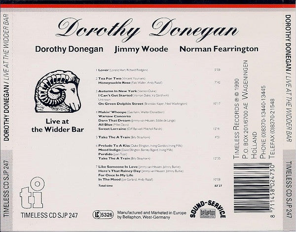 Dorothy Donegan : Live At The Widder Bar (CD, Album)