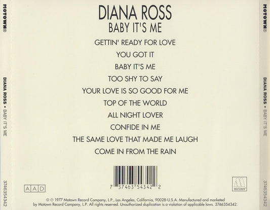 Diana Ross : Baby It's Me (CD, Album, RE)