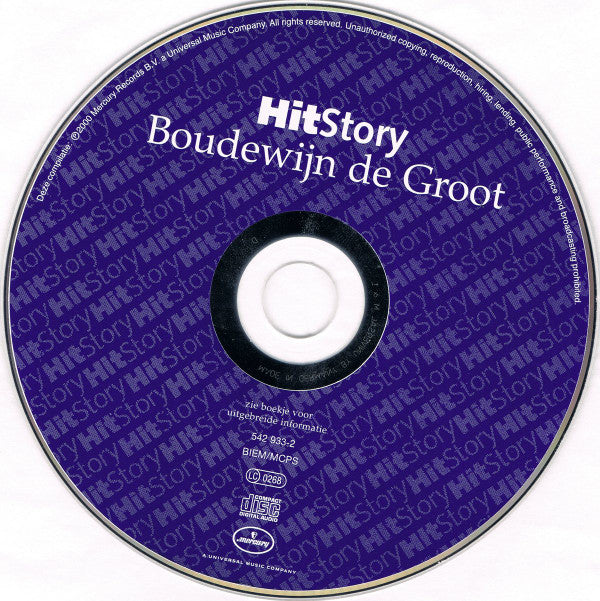 Boudewijn De Groot : HitStory (CD, Comp)