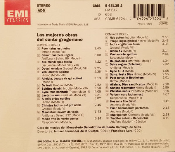 Coro De Monjes Del Monasterio De Santo Domingo De Silos : Las Mejores Obras Del Canto Gregoriano (2xCD, Comp)