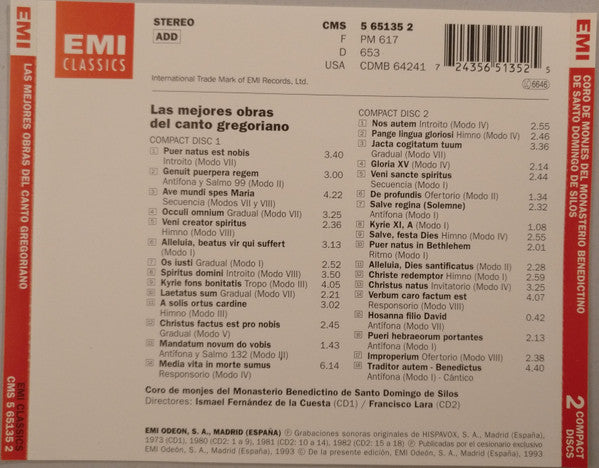 Coro De Monjes Del Monasterio De Santo Domingo De Silos : Las Mejores Obras Del Canto Gregoriano (2xCD, Comp)