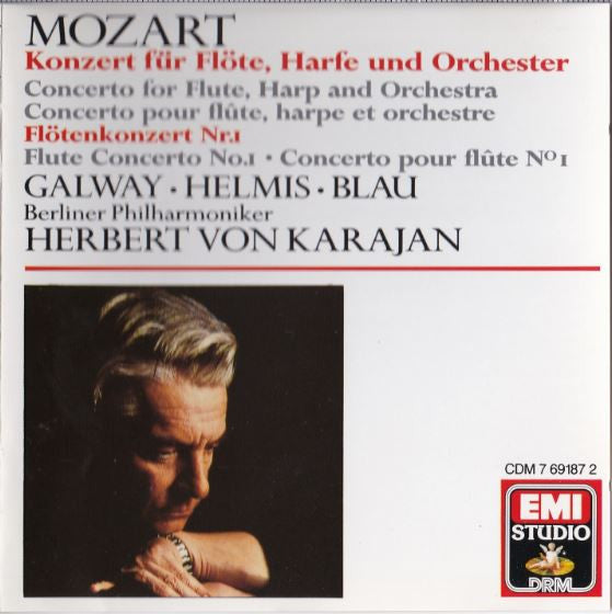 Wolfgang Amadeus Mozart, James Galway ・ Fritz Helmis ・ Andreas Blau, Berliner Philharmoniker, Herbert Von Karajan : Konzert Für Flöte, Harfe Und Orchester / Flötenkonzert Nr.1 (CD, RE, RM)