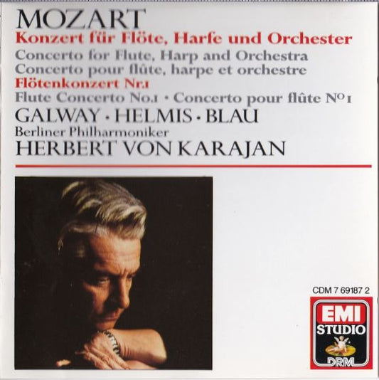 Wolfgang Amadeus Mozart, James Galway ・ Fritz Helmis ・ Andreas Blau, Berliner Philharmoniker, Herbert Von Karajan : Konzert Für Flöte, Harfe Und Orchester / Flötenkonzert Nr.1 (CD, RE, RM)