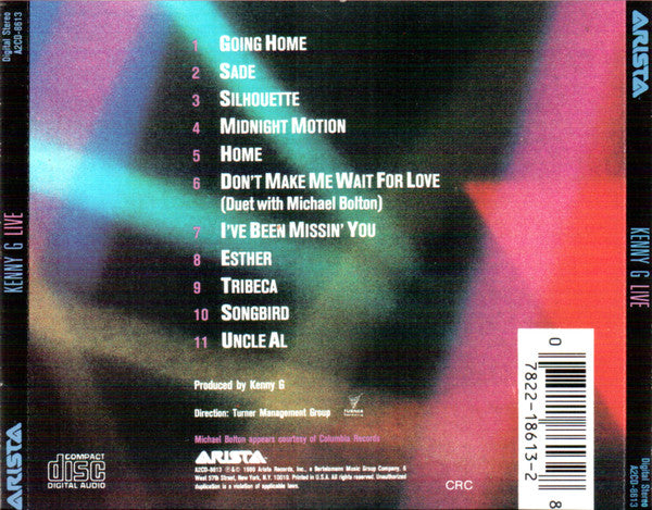 Kenny G (2) : Live (CD, Album, Club)