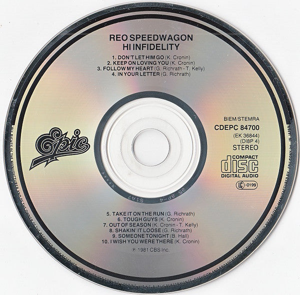 REO Speedwagon : Hi Infidelity (CD, Album, RE)