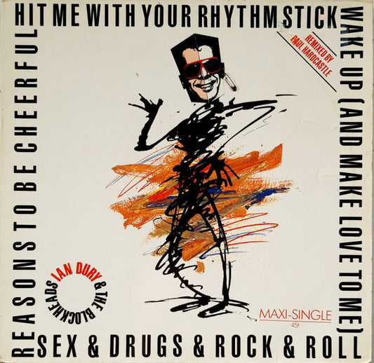 Ian Dury And The Blockheads : Hit Me With Your Rhythm Stick (Remixed By Paul Hardcastle) (12")