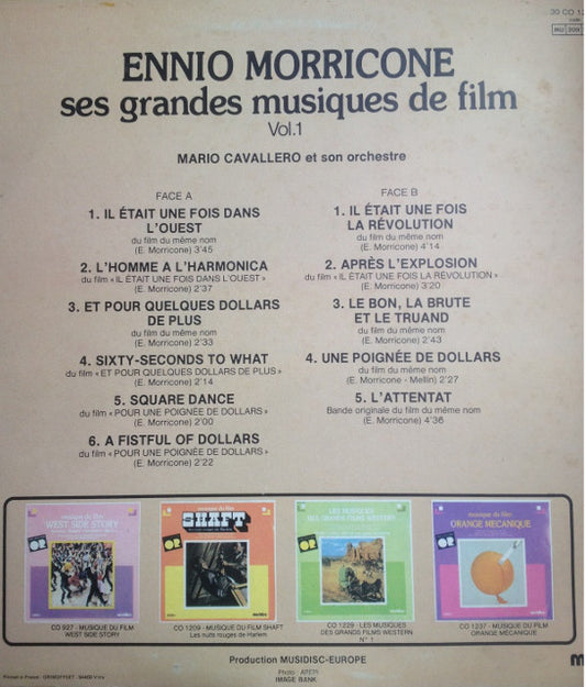 Ennio Morricone, Mario Cavallero Et Son Orchestre : Ses Grandes Musiques De Film Vol.1 (LP, Album, RE)