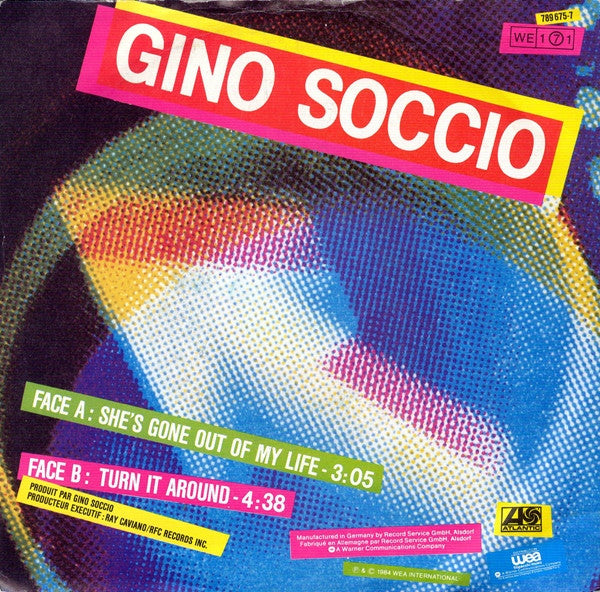 Gino Soccio : She's Gone Out Of My Life (7", Single)
