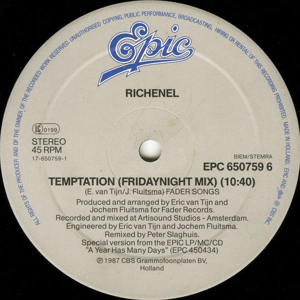 Richenel : Temptation (12", Maxi)