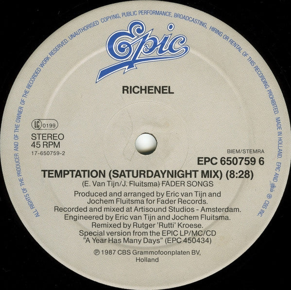 Richenel : Temptation (12", Maxi)