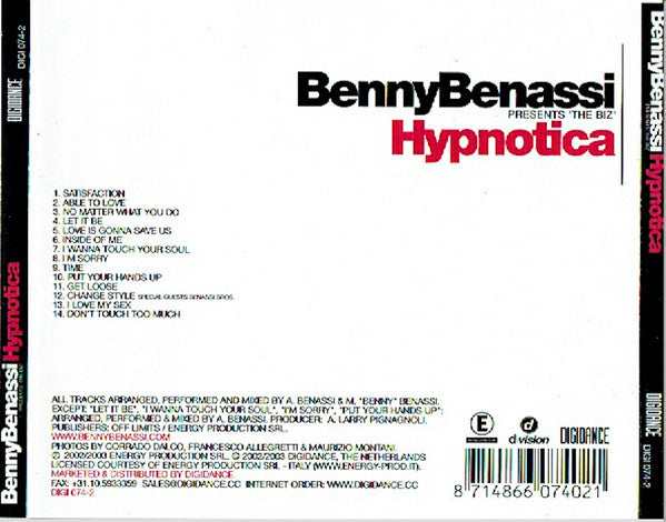 Benny Benassi Presents The Biz (5) : Hypnotica (CD, Album)