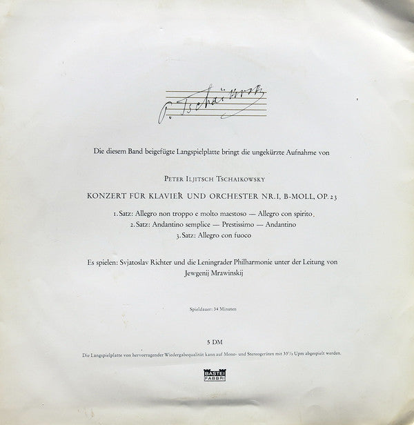 Pyotr Ilyich Tchaikovsky : Peter Iljitsch Tschaikowsky In 5 Folgen · Band I (10")