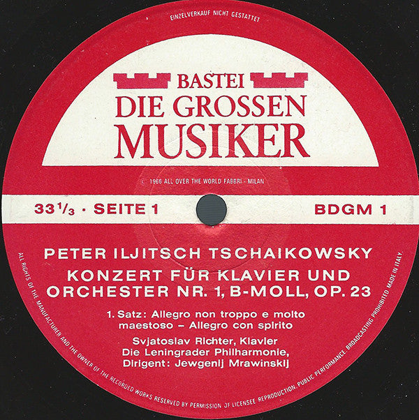 Pyotr Ilyich Tchaikovsky : Peter Iljitsch Tschaikowsky In 5 Folgen · Band I (10")