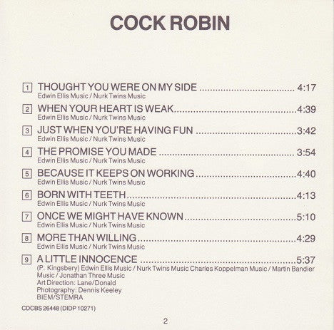 Cock Robin : Cock Robin (CD, Album)