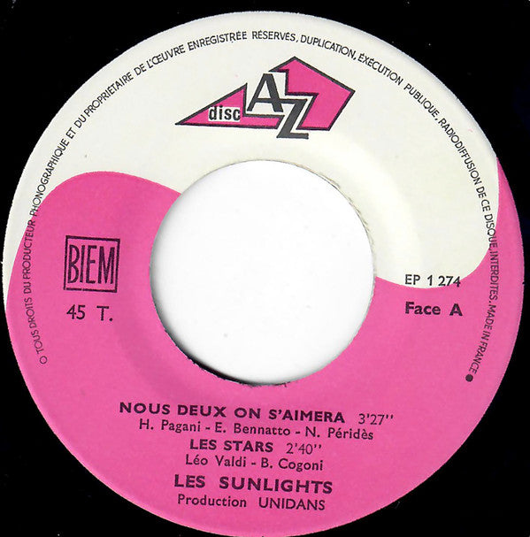 Les Sunlights : Nous Deux On S'aimera  (7", EP)