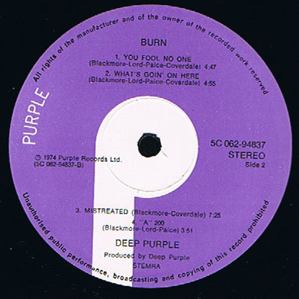 Deep Purple : Burn (LP, Album)