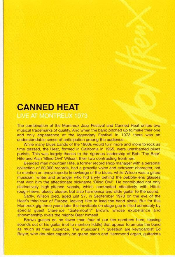 Canned Heat : Live At Montreux 1973 (DVD-V, Multichannel, PAL)