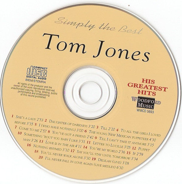 Tom Jones : His Greatest Hits (CD, Comp)