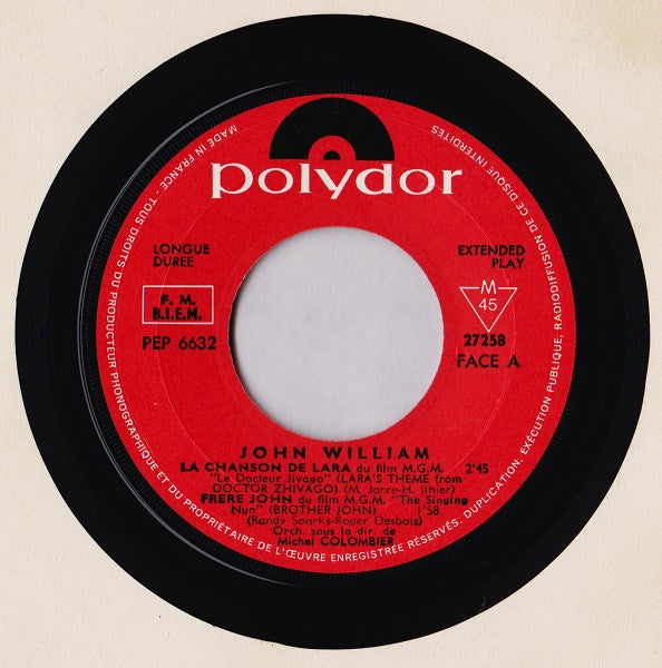 John William : La Chanson De Lara (7", EP, Mono, RE, 17t)