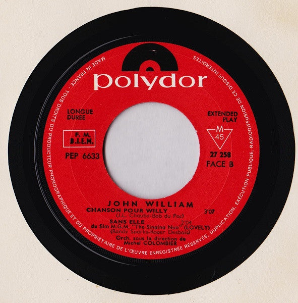 John William : La Chanson De Lara (7", EP, Mono, RE, 17t)
