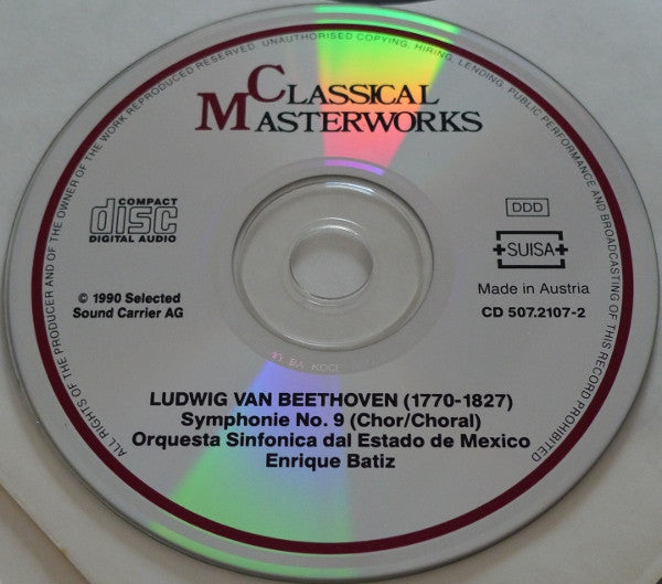 Ludwig van Beethoven, Orquesta Sinfonica Del Estado De Mexico, Enrique Batiz : Symphonie No. 9 (Chor - Choral) (CD, Album)