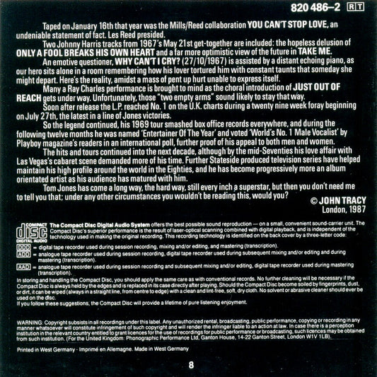 Tom Jones : Delilah (CD, Album, RE, RM)