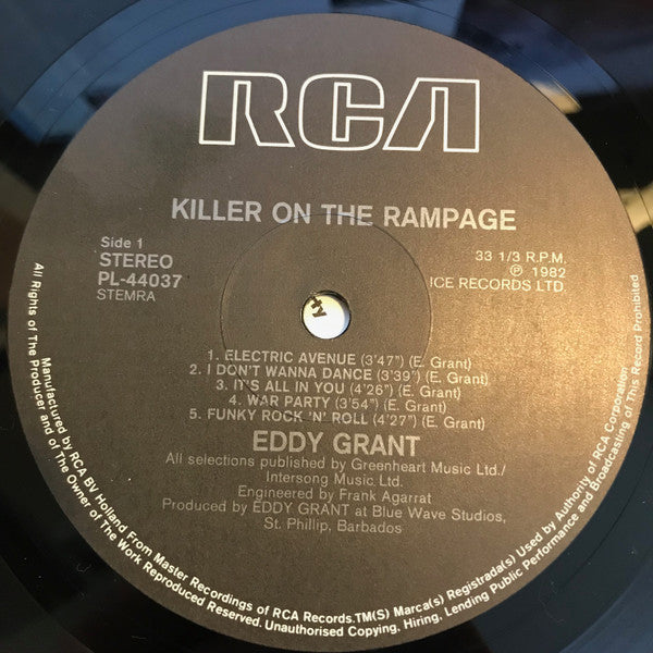 Eddy Grant : Killer On The Rampage (LP, Album)