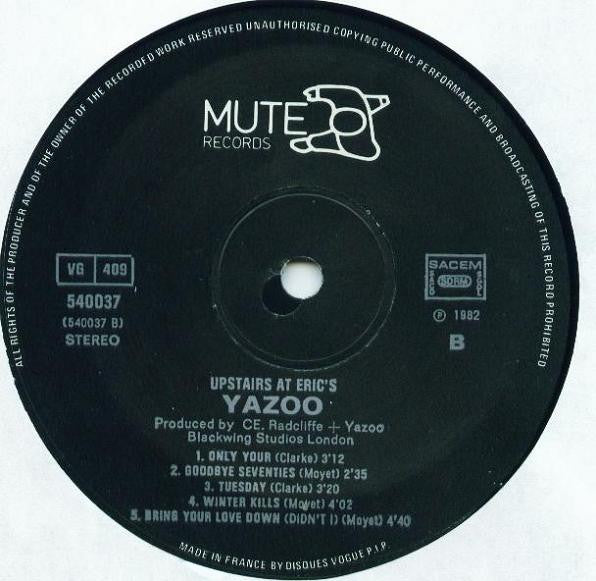 Yazoo : Upstairs At Eric's (LP, Album)
