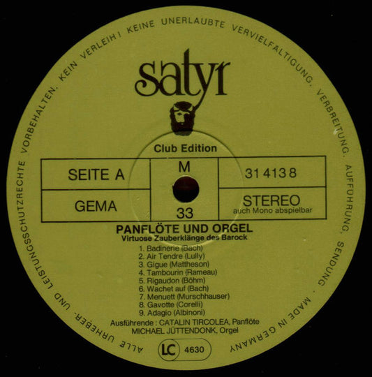 Cătălin Tîrcolea, Michael Jüttendonk : Panflöte Und Orgel (Virtuose Zauberklänge Des Barock) (LP, Album, Club)