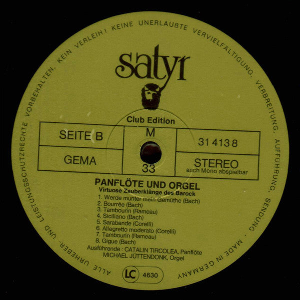 Cătălin Tîrcolea, Michael Jüttendonk : Panflöte Und Orgel (Virtuose Zauberklänge Des Barock) (LP, Album, Club)
