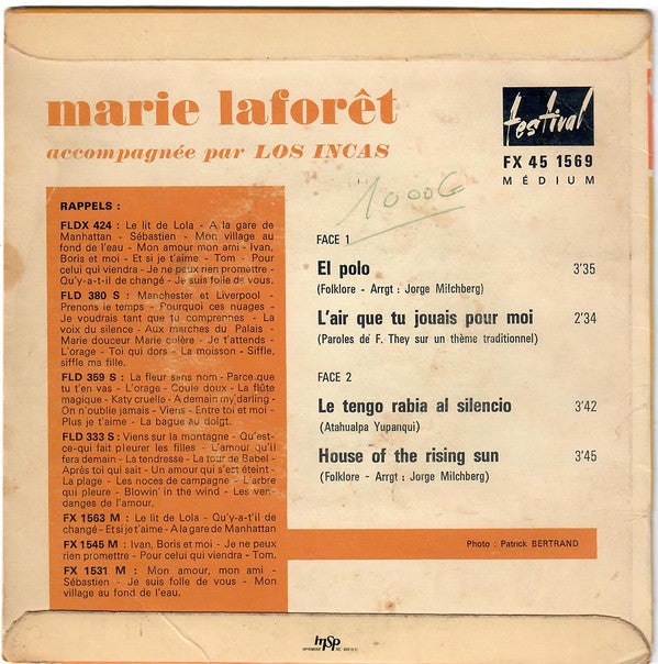 Marie Laforêt Accompagnée Par Los Incas : Autour Du Monde Vol.1 (7", EP)