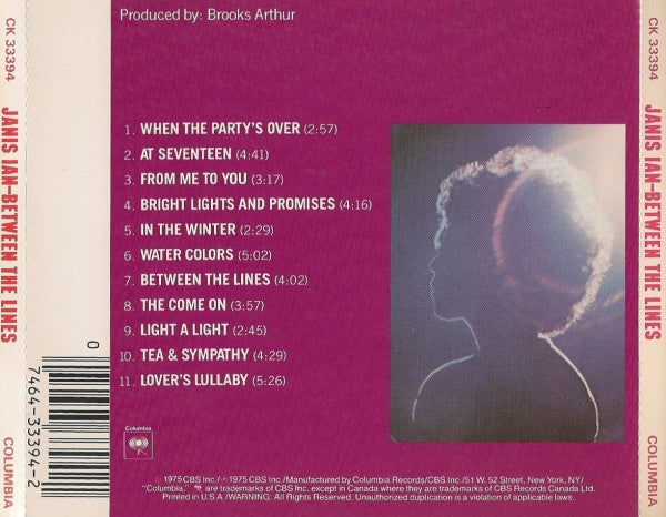 Janis Ian : Between The Lines (CD, Album, RE)
