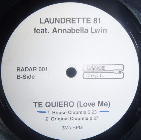 Laundrette 81 Feat. Annabella Lwin : Te Quiero (Love Me) (12")