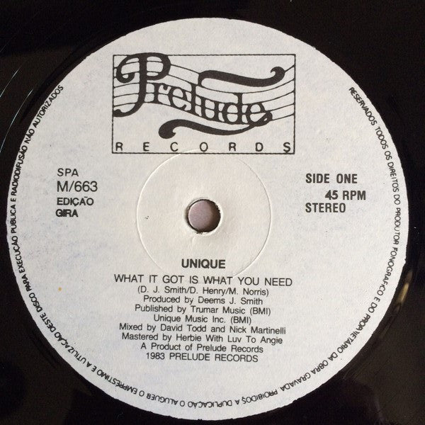 Unique (5) : What I Got Is What You Need (12")