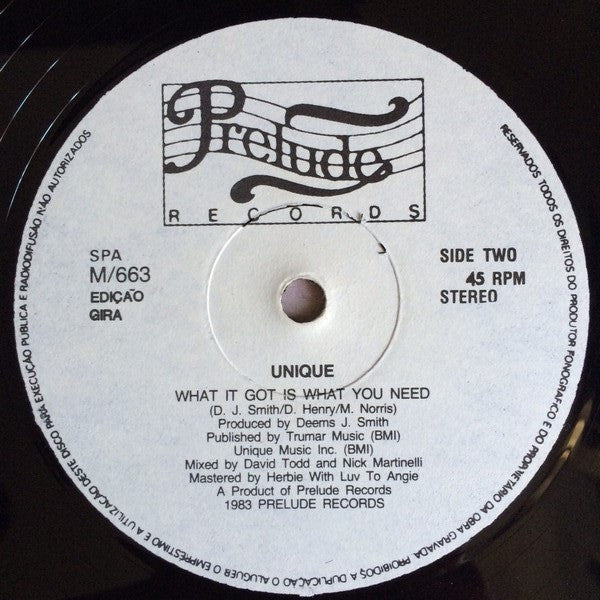 Unique (5) : What I Got Is What You Need (12")