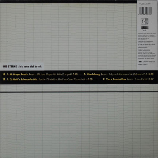 Die Sterne : Bis Neun Bist Du OK (12", EP)