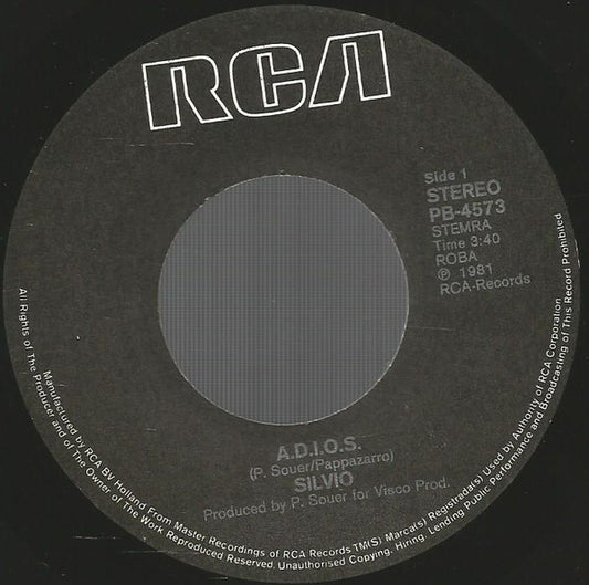 Silvio (3) : A.D.I.O.S. (7", Single)