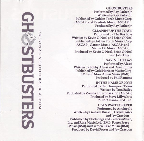 Various : Ghostbusters (Original Soundtrack Album) (CD, Album, RE)