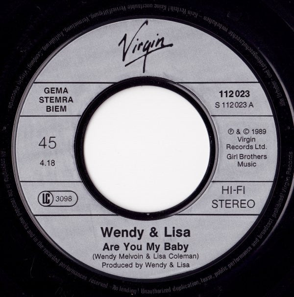Wendy & Lisa : Are You My Baby? (7", Single)