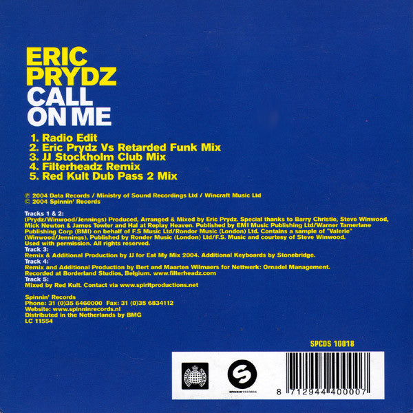 Eric Prydz : Call On Me (CD, Single)
