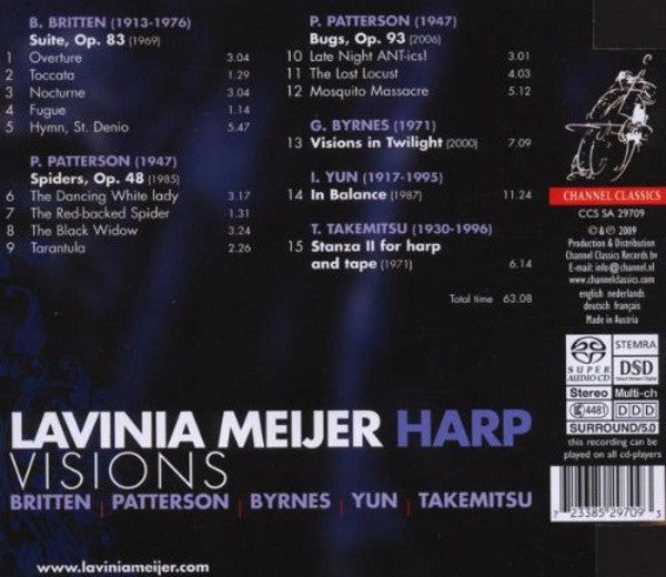 Benjamin Britten, Paul Patterson, Garrett Byrnes, Isang Yun, Toru Takemitsu / Lavinia Meijer : Visions (SACD, Hybrid, Multichannel, Album)