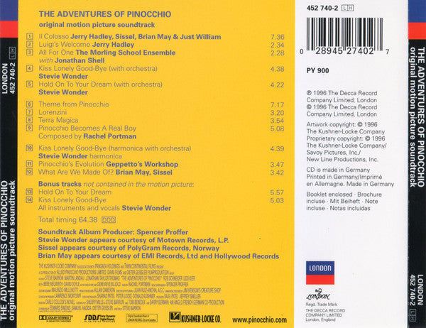 Various : De Avonturen Van Pinokkio (Originele Filmmuziek) (CD, Album)