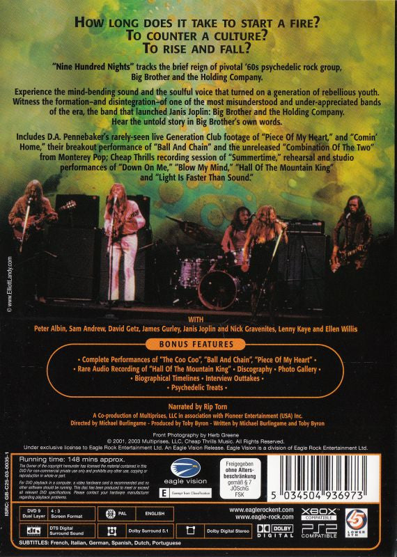 Big Brother & The Holding Company With Janis Joplin : Nine Hundred Nights (DVD-V, Comp, PAL, Reg)