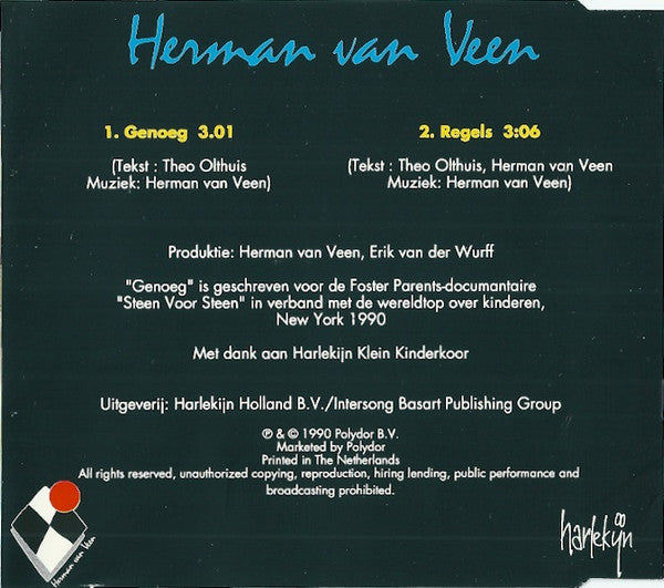 Herman van Veen : Genoeg (CD, Single)